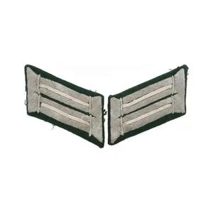 OEM Brodé Gorget Collier Patch Or Blanc Fil Fil Clips En Laiton Brodé À La Main Décoation Strass Fait Feutre Tissu - Product Image 5