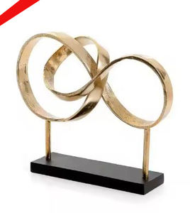 Sculpture décorative abstraite moderne à 2025 avec socle en bois pour décoration de bureau à domicile - Product Image 3