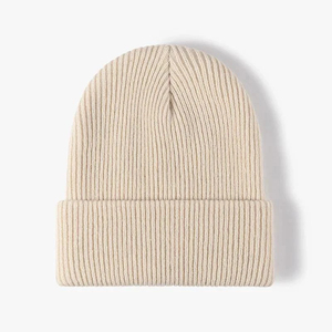 Unisex Solid Black Knitted Beanie <b>Hat</b> 100% Acrylic <b>Winter</b> Casual Cap for Adults 56-58CM Head Circumference - Product Image 2