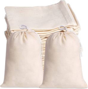 EcoFriendly 100% cotton vải Dây Kéo Túi đôi Muslin Pouch thực phẩm trái cây bao túi từ Ấn Độ tái sử dụng bền chất lượng cao - Product Image 4
