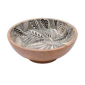 Charmant bol en bois imprimé peint à la main bol de service décoratif pour table à manger affichage de cuisine et but de cadeau - Product Image 5