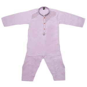 ชุดคุรตะ ชัลวาร์ปักลายสำหรับเด็กผู้ชาย - สีม่วง - Product Image 3