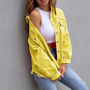 Chaqueta Vaquera Informal para Mujer, Diseño Personalizado, Talla Grande, Chaquetas Vaqueras Informales de Moda para Damas - Product Image 6