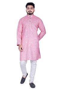 Lightweight Cotton <b>Kurta</b> for Adults Hand Drawn Printing Trendy Design for Weddings Parties Casual Wear in All Sizes - Product Image 3