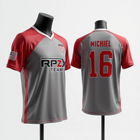 Maillots de sport courts personnalisés sublimés pour hommes adultes, respirants, à séchage rapide, col rond, pour football, basketball, pêche