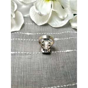 Anillo Navajo Hecho a Mano, Talla 10.75, con Engaste de Bisel, Ágata BB y Plata de Ley, para Uso Diario, Estilo HipHop - Product Image 4