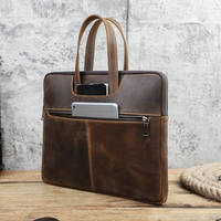 Sac à main pour ordinateur portable ALBORZ Direct Factory, unisexe, rétro, en cuir véritable, élégant, spacieux, pour les voyages quotidiens