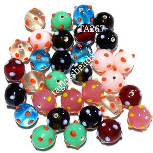 ลูกปัดแก้วหลากสีหลวม Lampwork แฟนซี - Product Image 2