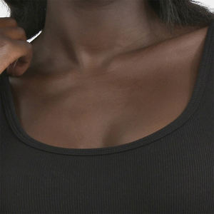 Camiseta sin Mangas de Punto Acanalado para Mujer, Cuello Redondo, Transpirable, de Secado Rápido, Algodón/Poliéster - Product Image 6