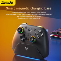 Control de Juego Inalámbrico Jemdo con Bluetooth para PC, con Motor de Vibración HD, Iluminación RGB, Botón Turbo y Teclas Programables