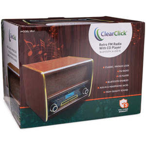 Retro AM/FM Radio with CD Player, <b>Bluetooth</b>, & Aux-In - Product Image 5