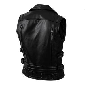 Gilet en cuir pour homme, nouveau modèle tendance, imperméable, en cuir de vache, style chopper, sans manches - Product Image 4