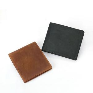 Custom Brown Full Grain Genuine Leather Short <b>Wallet</b> Men Pure Leather Bifold Cardholder Purse <b>Cash</b> <b>Wallet</b> for Man Breathable - Product Image 1