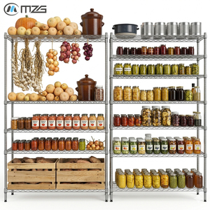 MZG Bulk Custom Commercial Kitchen Restaurant Multiple Layers Heavy Duty Metal Wire <b>Shelving</b> Rack Supplier China - Product Image 2