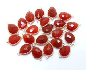 จี้เงินแท้ 925 ประดับด้วยพลอยแคลซิโดนีสีแดงธรรมชาติ ขนาด 10x14 มม. ทรงลูกแพร์เจียระไน เหมาะสำหรับงานแต่งงาน วันครบรอบ งานหมั้น หรือเป็นของขวัญทุกประเภท - Product Image 2