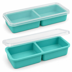 Barquette de congélation en silicone pour soupes, 2 portions de 2 tasses avec couvercle transparent pour grandes portions de repas surgelés, Ustensiles de cuisine B2B - Product Image 5
