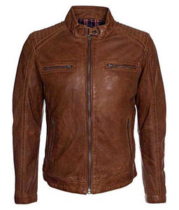 Veste en cuir véritable vieilli unisexe vêtements d'extérieur vintage design motard de mode chaud et élégant vente en gros de logo personnalisé - Product Image 1