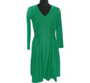 Vestido de tela de algodón con patrón floral para mujeres embarazadas hasta la rodilla con mangas completas de talla grande ropa diaria y de playa tarifa barata - Product Image 1