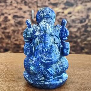 Vente flash : Statue artisanale de Ganesh en lapis-lazuli naturel, idéale pour la fabrication de bijoux, 2,5 x 4 pouces - Product Image 1