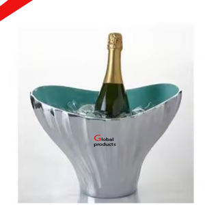 Alta exigente plata acabado metal acero inoxidable enfriador de vino cubo de hielo para hotel restaurante y bar - Product Image 1