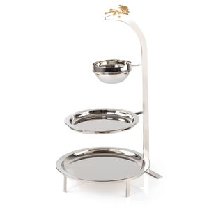 Soporte de servicio de plata de dos niveles con asa Bandeja de exhibición de postres de metal elegante para fiestas Bodas y decoración del hogar Soporte de alimentos - Product Image 2