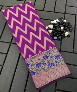 ชุดเจ้าสาวสมัยใหม่ผ้าไหมสารีบังชิปุระมพร้อมรูปลักษณ์ที่อุดมไปด้วยสําหรับพิธีแต่งงาน - Product Image 3