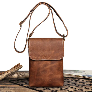 Wholesale New Crazy Horse Leather Crossbody <b>Small</b> Backpack Genuine Leather Shoulder <b>Bag</b> Fashion Simple Phone Purse For <b>Men</b> Women - Product Image 4