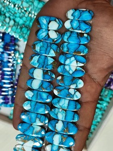 พลอยอัญมณีธรรมชาติขัดคู่ทองแดงผสมสี - Product Image 3