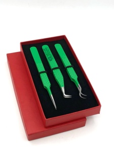 Pinzas para Pestañas de Acero Inoxidable de Doble Curvatura, Recubrimiento en Polvo Antimagnético y Antiestático, Duraderas y de Alta Calidad - Product Image 3