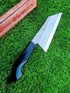 Bellamente diseñado hoja grabada de acero al carbono cuchillo de Chef mango de madera Funda de cuero cuchillos de supervivencia hechos a mano soporte OEM DIY - Product Image 4