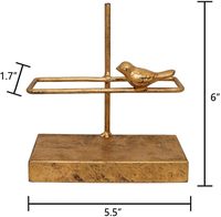 Porte-serviettes à cocktail classique autoportant avec design d'oiseau en fonte, distributeur de mouchoirs de table, bronze