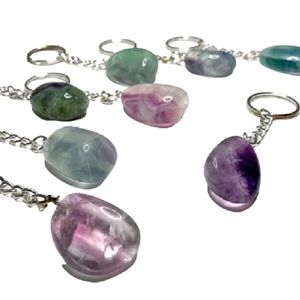 Porte-clés en cristal de haute qualité, fluorite polie, pierre naturelle, cadeaux pour femmes, grossiste en porte-clés - Product Image 4