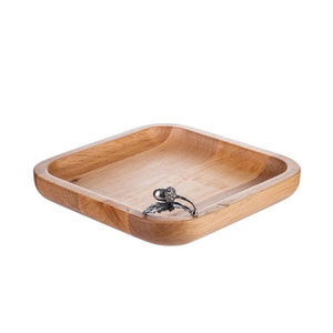 Plateau en bois de mangue de qualité supérieure avec poignée en métal argenté, plateau de service en bois moderne, plateau de table basse, plateau de service pour collations - Product Image 6