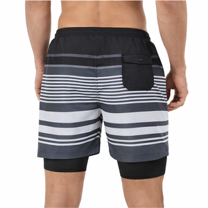 Wholesale Men <b>Swim</b> <b>Shorts</b> <b>with</b> Compression <b>Liner</b> Quick Dry Beach Boardshorts - Product Image 2