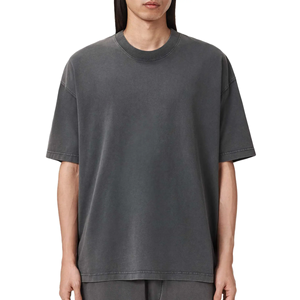 T-shirt en coton uni pour homme, coupe classique, manches courtes, col rond, design décontracté, tricoté, toile 300g, anti-rétrécissement, ROLEIN - Product Image 3
