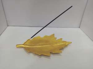Golden Leaf Design Aluminum <b>Incense</b> <b>Holder</b> Aromatic <b>Stick</b> Stand <b>for</b> Home and Office At Cheap Price - Product Image 5