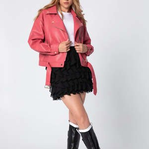 Nueva llegada 100% chaqueta de cuero de alta calidad para mujer ropa de invierno larga de moda con nuevo estilo elegante - Product Image 2