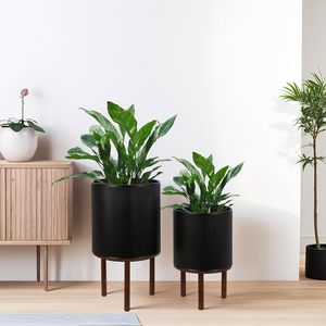 Macetas para decoración del hogar, maceta compacta para exteriores, jarrón de mesa redonda para jardín, diseño martillado, acabado Natural, estilo minimalista rústico - Product Image 5