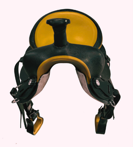 Selle Western Pony avec siège Cow Softy confortable, arbre en fibre de verre solide et options de couleur de siège jaune 11 "12" 13 "15" 16 "17" - Product Image 3