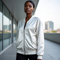 Veste bomber en coton tricoté pour femmes grandes tailles, rembourrée, coupe-vent, manches longues, style décontracté, veste universitaire