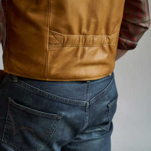 Chaleco de cuero genuino transpirable con estilo personalizado de alta calidad para hombre, diseño superior, estampado de bolsillo de invierno, lona a prueba de viento - Product Image 6