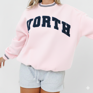 Suéter Holgado Informal y Transpirable para Mujer, Cuello Alto Simulado, Sin Forro, de Felpa Suave, con Logotipo Frontal, Tejido Cómodo para Invierno, Corte Relajado - Product Image 1