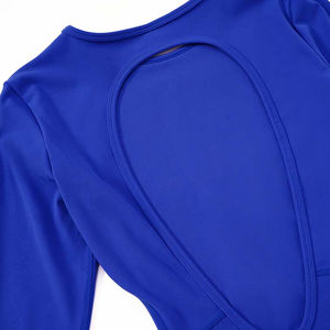 NUEVO ESTILO 2024 Mono de manga larga para mujer Cuello redondo Espalda abierta Scrunch Body Camisas Body Suits - Product Image 6