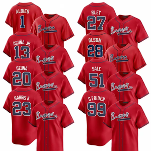 Camisetas de Béisbol Alternativas para Hombre, Atlanta 2025, Uniformes Personalizados con Logos Bordados y Cosidos, Color Rojo - Product Image 1