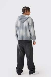 Vente en gros de sweats à capuche avec fermeture éclair unisexe avec logo personnalisé pour hommes, avec broderie abîmée au soleil sur la poche avant - Product Image 6