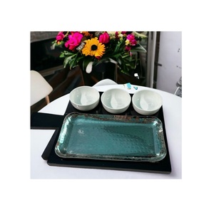 Moderna Bandeja de Aperitivos de Acero Inoxidable Ecológica y de Lujo con Tazones para Servir Comida en Fiestas y Eventos - Product Image 1