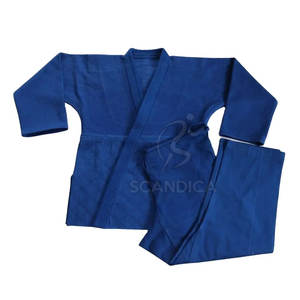 Alta calidad 100% algodón azul 450 GSM Judo Gi Kimono uniforme precio al por mayor desgaste de artes marciales - Product Image 1