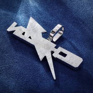 Colgante de Plata 925 de Dos Tonos con Inicial, Estilo Hiphop, con Moissanita VVS y Diamantes, Joyería Personalizada de Lujo - Product Image 4