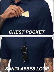 Broderie impression uni coton Polyester Spandex séchage rapide respirant Sport Golf entreprise hommes uniformes travail Polo chemise - Product Image 2