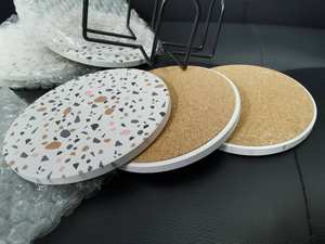 handmade <b>Marble</b>-style Absorbent Stone <b>Coasters</b> Set with Holder <b>marble</b> stone <b>coaster</b> - Product Image 5